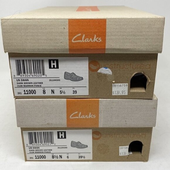 Clark’s Un Swan Dark Brown Leather Mary Jane comfort shoe NARROW - Picture 8 of 9